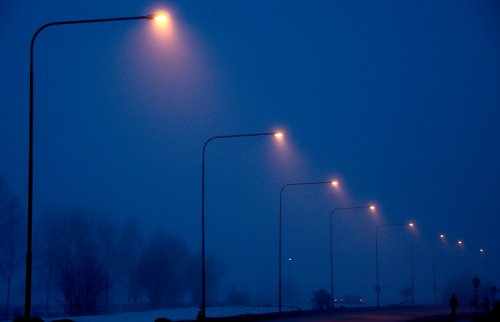 Lampen im
Nebel